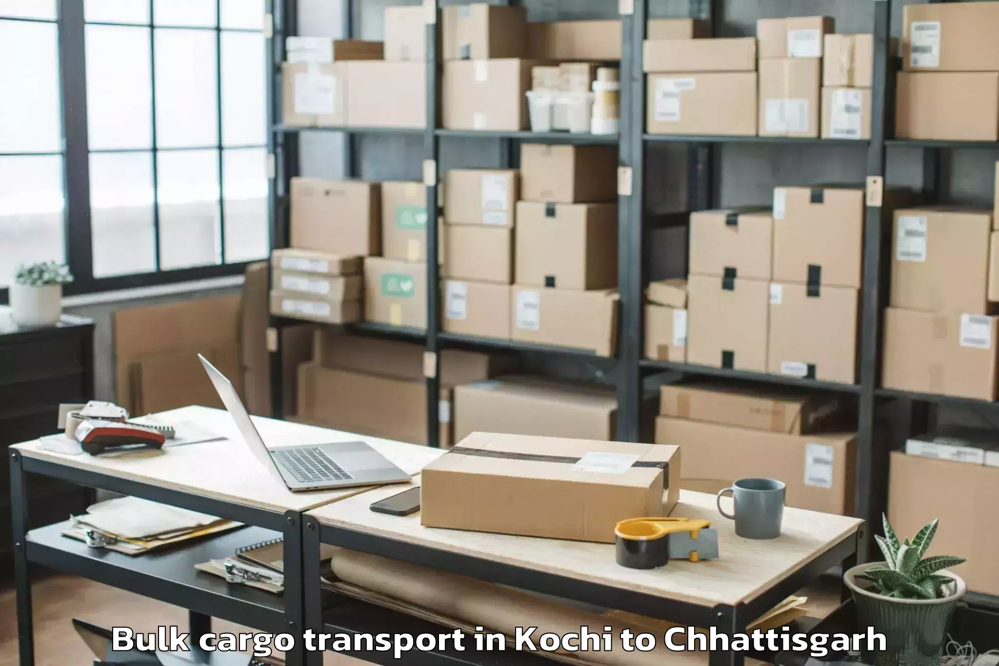 Book Kochi to Op Jindal University Raigarh Bulk Cargo Transport